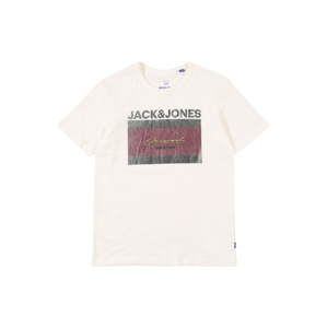 Jack & Jones Junior Tričko 'MASH'  bílá / černá / vínově červená