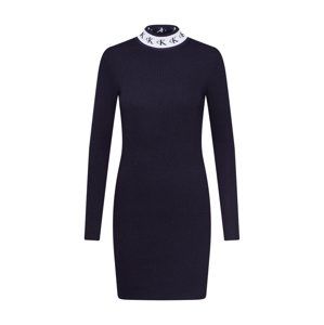 Calvin Klein Jeans Šaty 'MONOGRAM TAPE SWEATER DRESS'  černá