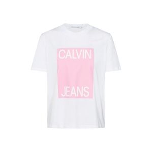 Calvin Klein Jeans Tričko 'Straight SS'  růžová / bílá