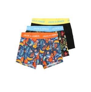 Jack & Jones Junior Spodní prádlo 'JACCRAZY FLOWER PRINT'  světlemodrá / žlutá / oranžová