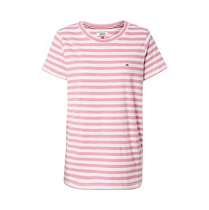 Tommy Jeans Tričko  růžová / bílá