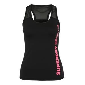 Superdry Sportovní top  pink / černá