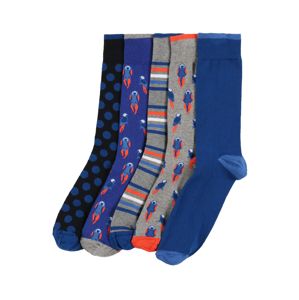 BURTON MENSWEAR LONDON Ponožky 'BRIGHT ROCKET'  námořnická modř / šedá / světle červená