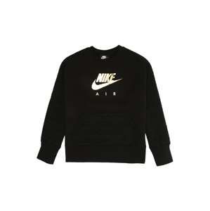 Nike Sportswear Mikina 'G NSW AIR FLC TOP'  zlatá / černá