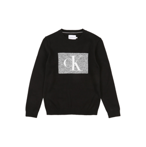 Calvin Klein Jeans Svetr  černá / šedý melír / bílá