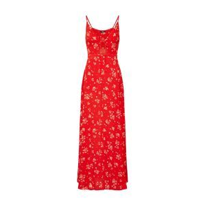 Missguided Letní šaty 'Floral Cami Maxi Dress Red'  červená / bílá