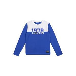 Calvin Klein Jeans Tričko 'COLOUR BLOCK 1978'  modrá / bílá