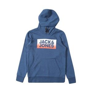 Jack & Jones Junior Mikina 'JORTOWN'  kouřově modrá / oranžová / bílá