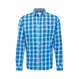 TOM TAILOR Společenská košile 'ray shadow check shirt'  bílá / modrá