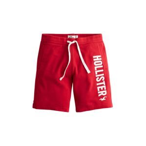 HOLLISTER Kalhoty  červená / bílá
