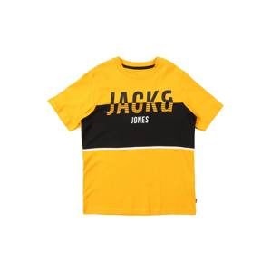 Jack & Jones Junior Tričko 'VIKING'  zlatě žlutá / černá