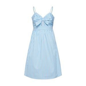NA-KD Letní šaty 'Front Knot'  modrá / bílá