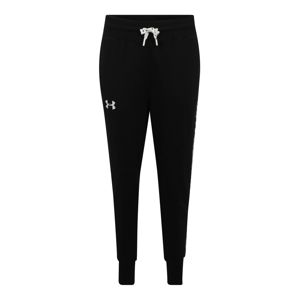 UNDER ARMOUR Sportovní kalhoty 'FLEECE PANT TAPED'  bílá / černá