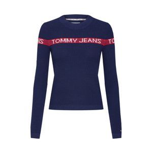 Tommy Jeans Svetr  námořnická modř / červená