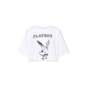 Missguided Tričko 'Playboy Bunny'  černá / bílá