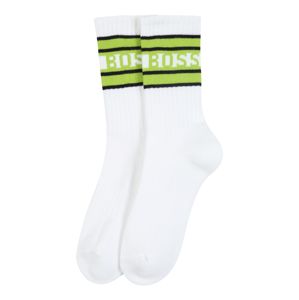 BOSS Ponožky  bílá / svítivě zelená