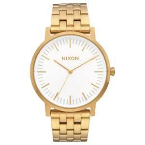 Nixon Analogové hodinky 'Porter'  zlatá / bílá