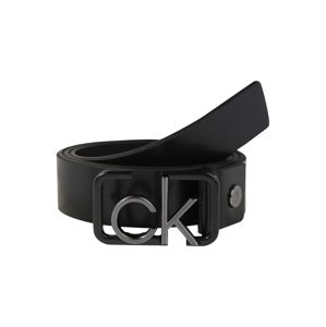 Calvin Klein Opasek 'ADJ SIGNATURE BUCKL'  černá