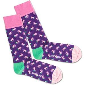 DillySocks Ponožky 'Unique Purple'  mátová / fialkově modrá / růžová