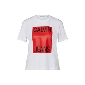 Calvin Klein Jeans Tričko 'STRAIGHT SS'  bílá