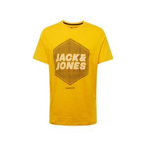 JACK & JONES Tričko 'DUSTIN'  žlutá / bílá