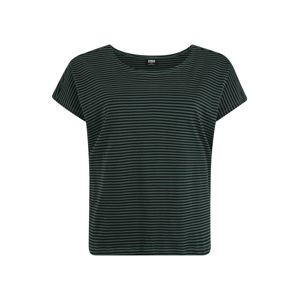 Urban Classics Tričko 'Ladies Yarn Dyed Baby Stripe Tee'  černá / tmavě zelená