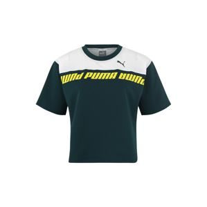 PUMA Funkční tričko 'Modern Sports Sweat'  žlutá / tmavě zelená / bílá
