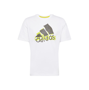 ADIDAS PERFORMANCE Funkční tričko  bílá / citronově žlutá / tmavě šedá