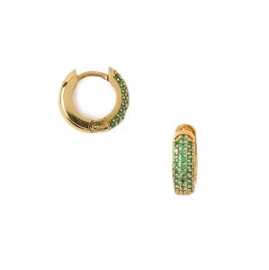 Orelia Náušnice 'Emerald'  zlatá / smaragdová