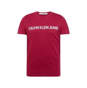 Calvin Klein Jeans Tričko 'INSTITUTIONAL SLIM LOGO TEE'  červená / bílá