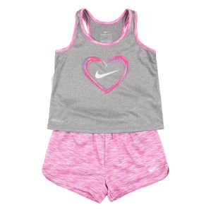 Nike Sportswear Sada 'DF HEART TANK & SPACE-DYE SHORT SET'  pink