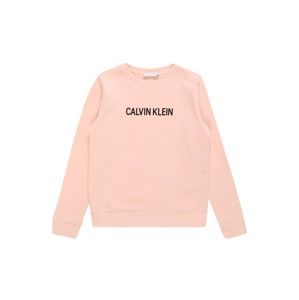 Calvin Klein Jeans Mikina 'LOGO BRUSHED CREW NECK'  růžová