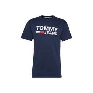 Tommy Jeans Tričko  červená / bílá / tmavě modrá