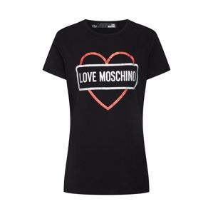 Love Moschino Tričko  červená / černá / stříbrná