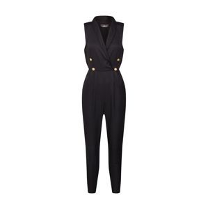 Missguided Overal 'Military Button Sleeveless Jumpsuit'  černá