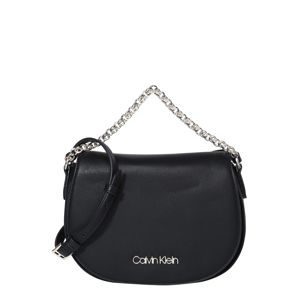 Calvin Klein Taška přes rameno 'SADDLE BAG W/CHAIN'  černá