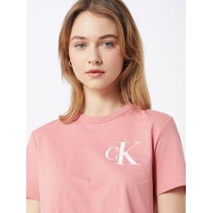 Calvin Klein Jeans Tričko 'BACK INSTITUTIONAL LOGO SLIM TEE'  růžová / bílá