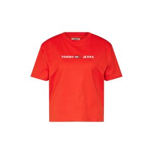 Tommy Jeans Tričko ' Clean Linear Logo W '  červená