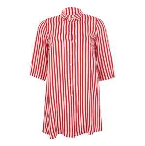 ONLY Carmakoma Košilové šaty 'LUNA'  červená / bílá