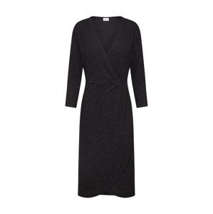 JACQUELINE de YONG Koktejlové šaty 'JDYCAROL 3/4 GLITTER WRAP DRESS EXP'  černá