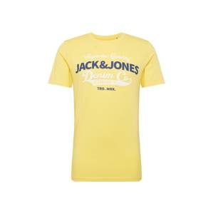 JACK & JONES Tričko 'JJELOGO'  tmavě modrá / žlutá / bílá