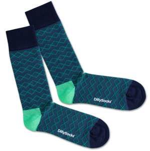 DillySocks Ponožky 'Under Water Lines'  modrá / zelená / černá