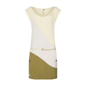 Ragwear Letní šaty  pastelově žlutá / světle šedá / khaki