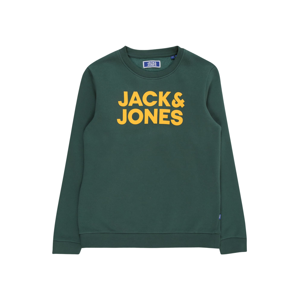 Jack & Jones Junior Mikina 'JORGORDON'  tmavě zelená / žlutá