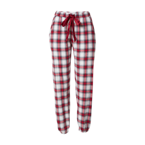 Hunkemöller Pyžamové kalhoty  tmavě červená / bílá / černá