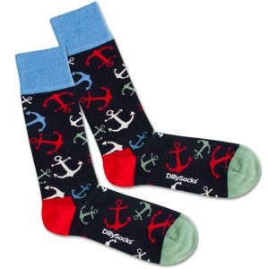 DillySocks Ponožky 'Sea Anchor'  modrá / červená / černá