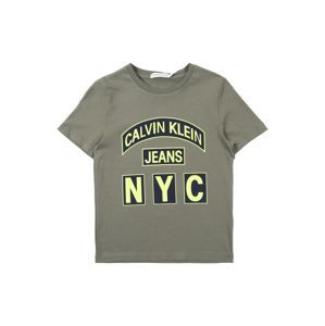 Calvin Klein Jeans Tričko  tmavě modrá / svítivě žlutá / olivová