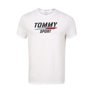 Tommy Sport Tričko  modrá / bílá