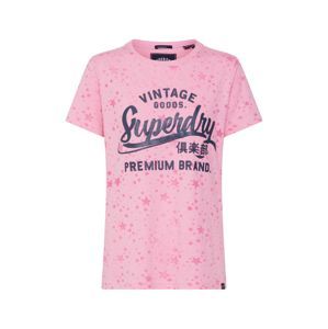 Superdry Tričko  námořnická modř / pink