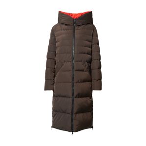RINO & PELLE Zimní kabát  tmavě hnědá / oranžově červená